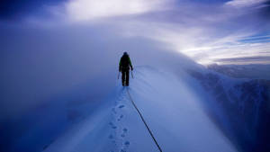 Climbing Lone Man Wallpaper