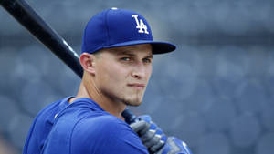 Close-up Photo Of Corey Seager Holding Bat Wallpaper