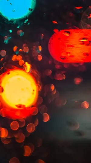 Close-up Shot City Street Lights Smartphone Background Wallpaper