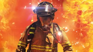 Close-up Shot Of Firefighter Wallpaper