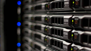 Close-up View Of Data Center Mainframe Wallpaper