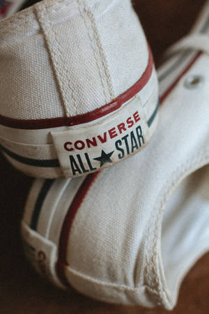 Close-up White Converse Sneakers Wallpaper