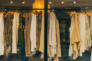 Clothes Display In A Boutique Wallpaper