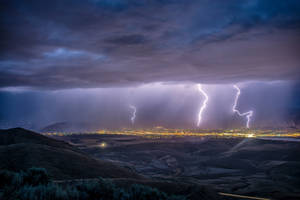 Cloud Background Lightning City Wallpaper