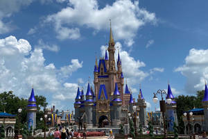 Cloudy Day Disney Castle Wallpaper