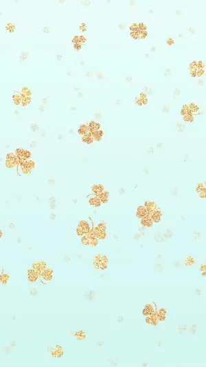 Clover Leaves Gold Sparkle Iphone Wallpaper