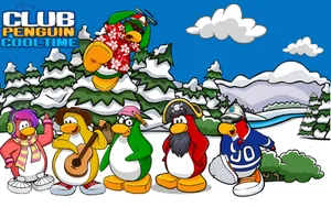 Club Penguin Singing Carols Wallpaper