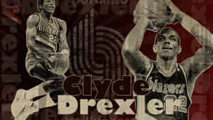 Clyde Drexler Basketball Player Digital Fan Poster Wallpaper