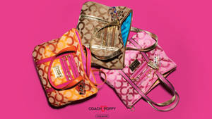 Coach Bags On Pink Wallpaper