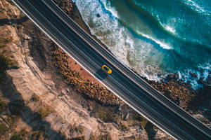 Coastal Road Bird's Eye View Wallpaper