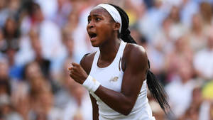 Coco Gauff White New Balance Uniform Wallpaper