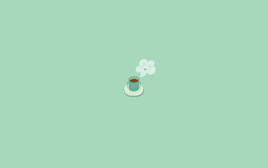 Coffee In Plain Color Wallpaper