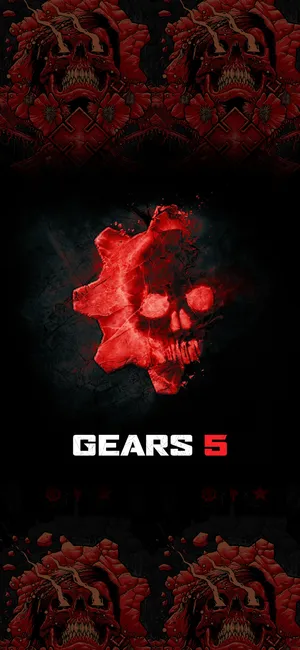 Cog And Skull On Fire Gears 5 Iphone Wallpaper