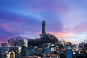 Coit Tower And Cotton Candy Skies Wallpaper