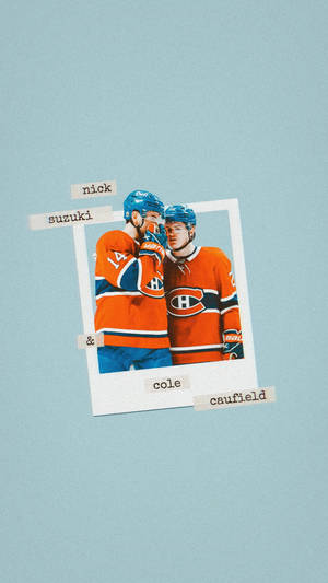 Cole Caufield Nick Suzuki Polaroid Art Wallpaper