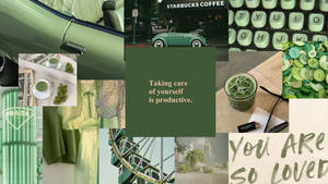 Collage For Matcha Lover Aesthetic Computer Wallpaper