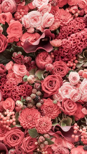 Collection Of Pink Flowers Wallpaper