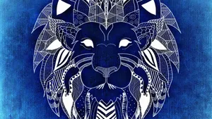Color Inverted Lion Head Wallpaper