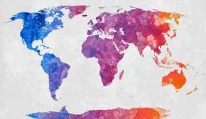 Colorful Abstarct World Map Wallpaper