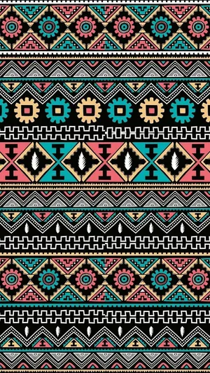 Colorful Aztec Pattern Design Wallpaper