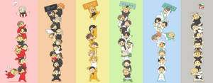 Colorful Chibi Haikyuu Teams Wallpaper