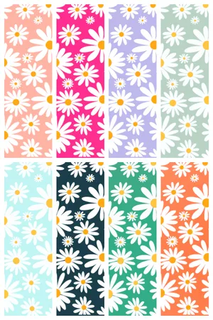 Colorful Daisy Patterns Collection Wallpaper