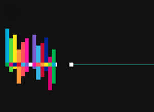 Colorful Digital Audio Spectrum Visualization Wallpaper