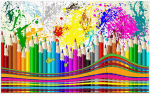 Colorful Educational Pencils Art Wallpaper