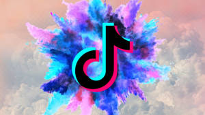 Colorful Explosion Tiktok Logo Design Wallpaper