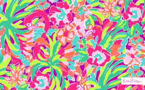 Colorful Flamingos Lilly Pulitzer Desktop Wallpaper