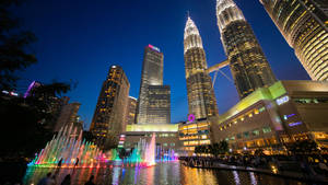 Colorful Fountain In Kuala Lumpur Wallpaper