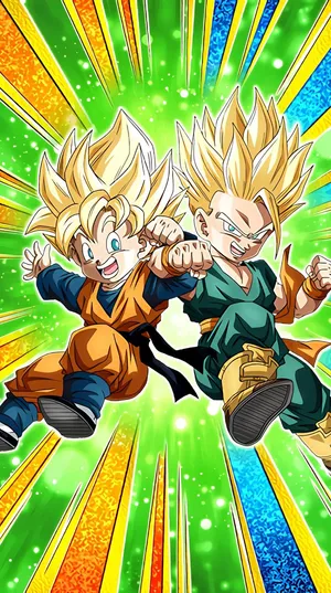 Colorful Goten And Trunks Art Wallpaper