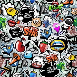 Colorful Graffiti Showing Multiple Vibrant Iconography Wallpaper