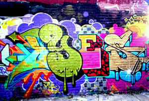 Colorful Graffiti Wall Art With Yes Drawing Wallpaper