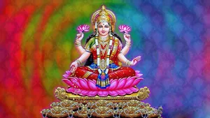 Colorful Lakshmi God Full Hd Wallpaper