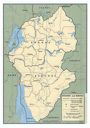 Colorful Map Of Burundi Wallpaper