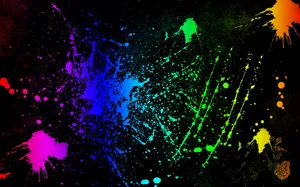 Colorful Neon Paint Splatter Wallpaper