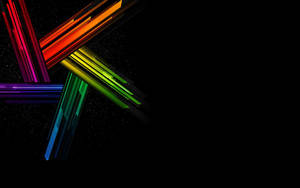 Colorful Neon Pentagon Lines Wallpaper