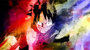 Colorful One Piece Luffy Pfp With Enraged Expression Wallpaper