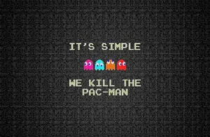 Colorful Pacman Funny Simple Desktop Wallpaper