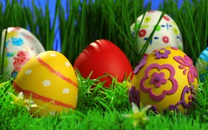 Colorful Personalized Easter Eggs Wallpaper