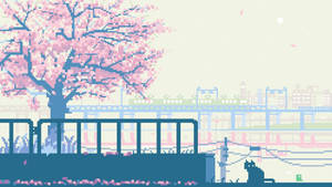 Colorful Pixel Art Scene Wallpaper