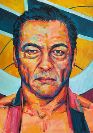 Colorful Portraitof Martial Artist Wallpaper