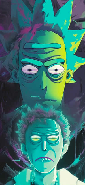 Colorful Rickand Morty Portrait Wallpaper