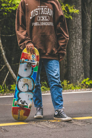 Colorful Skate With Converse Wallpaper