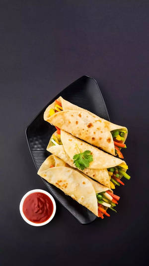 Colorful Veggie Burritos Wallpaper