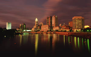 Columbus Ohio During The Night Wallpaper