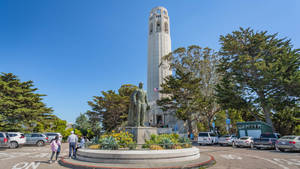 Columbus Statue Near Coit Tower, San Francisco Wallpaper