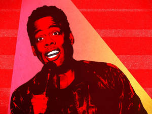 Comedian Chris Rock In A Red Poster Wallpaper