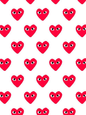 Comme Des Garçons Heart Pattern Phone Wallpaper